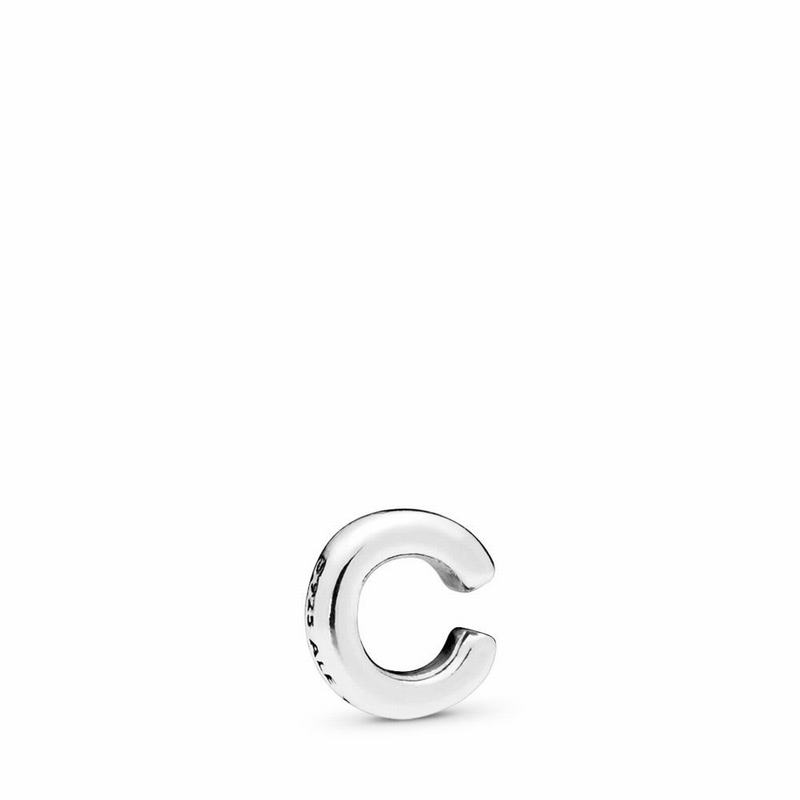 Pandora Letter C Petite Locket Charm Silver Egypt KQ3210985